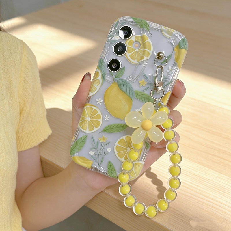 Samsung Galaxy A55 - جراب هاتف بتصميم زهرة الليمون الأصفر
