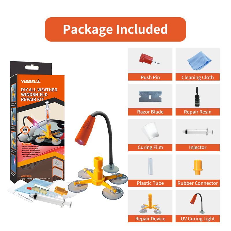Liquid Uv Glue Kit - مجموعة إصلاح الزجاج الأمامي للسيارة من
