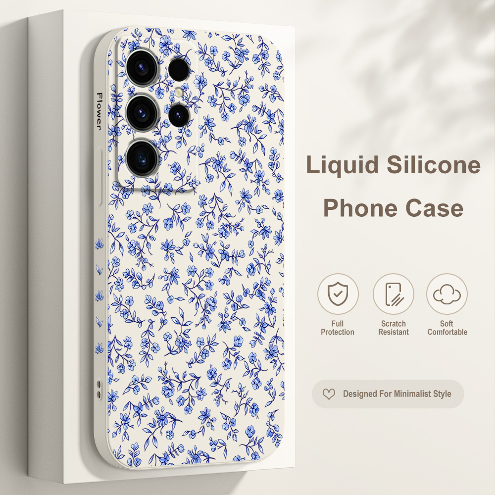 Samsung Galaxy S24 - غطاء هاتف بتصميم زهور ملتوية لسامسونج